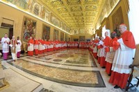 Consistory of Cardinals meet to canonize saints Feb 21 2011.jpg
